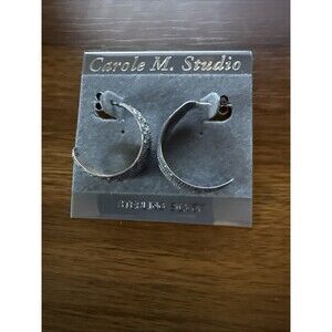 NEW VINTAGE CAROLE M. STUDIO STERLING SILVER EARRINGS